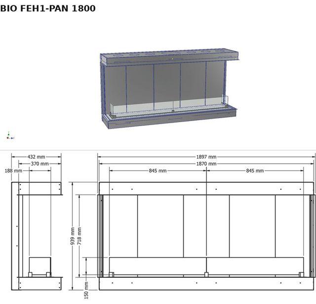 BIO FEH1-PAN 1800 — render 3D y medidas