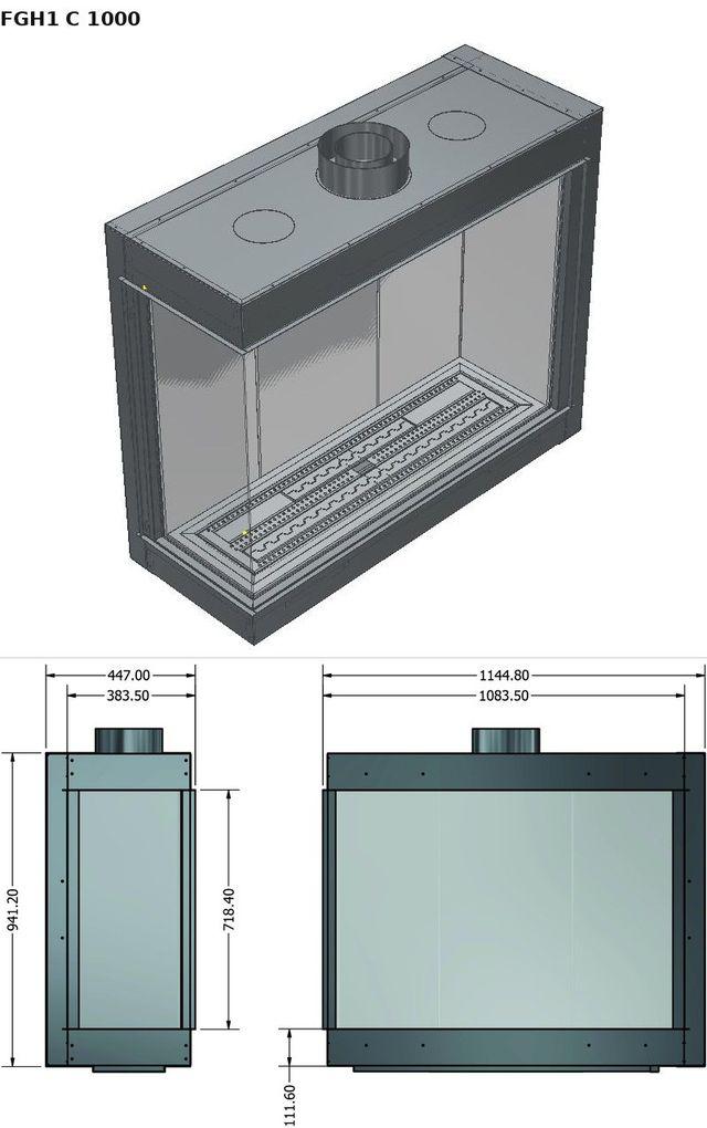 FGH1 C 1000 — render 3D y medidas