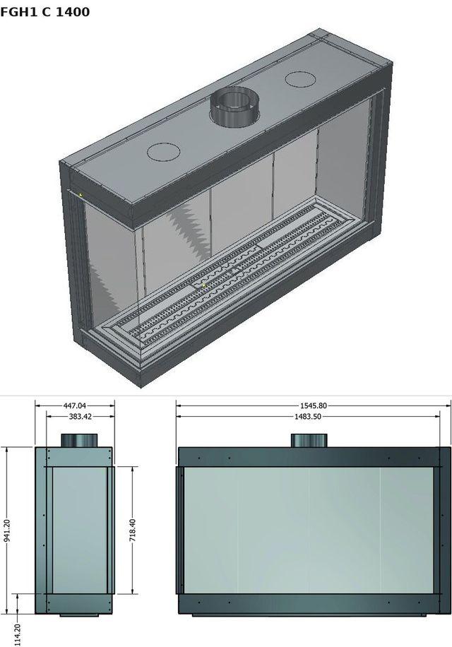 FGH1 C 1400 — render 3D y medidas