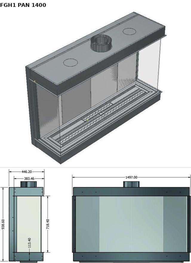 FGH1 PAN 1400 — render 3D y medidas