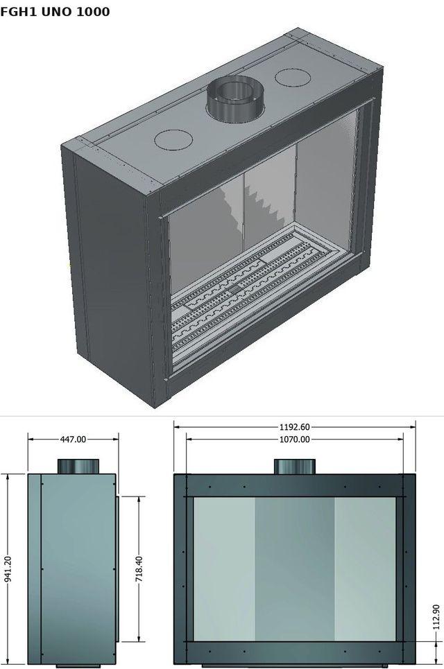 FGH1 UNO 1000 — render 3D y medidas
