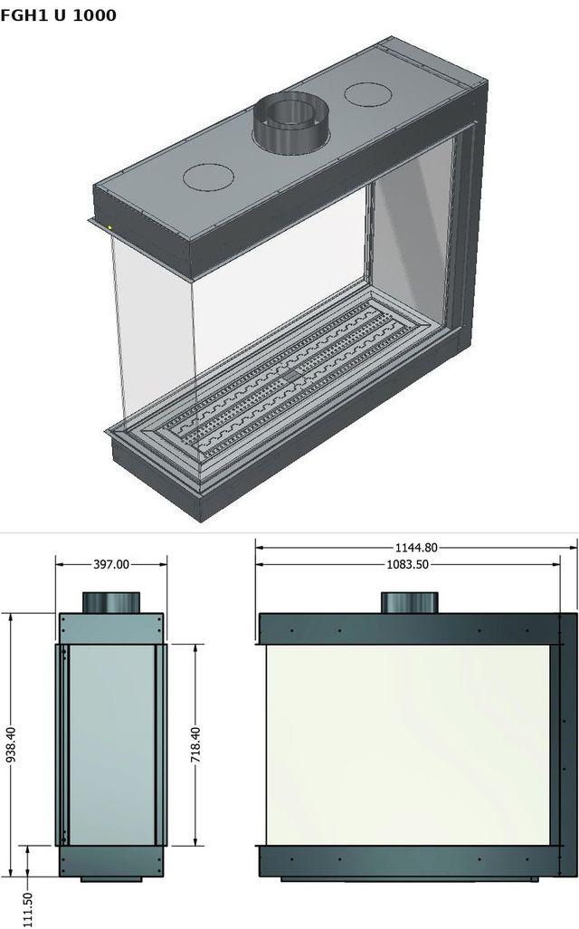 FGH1 U 1000 — render 3D y medidas