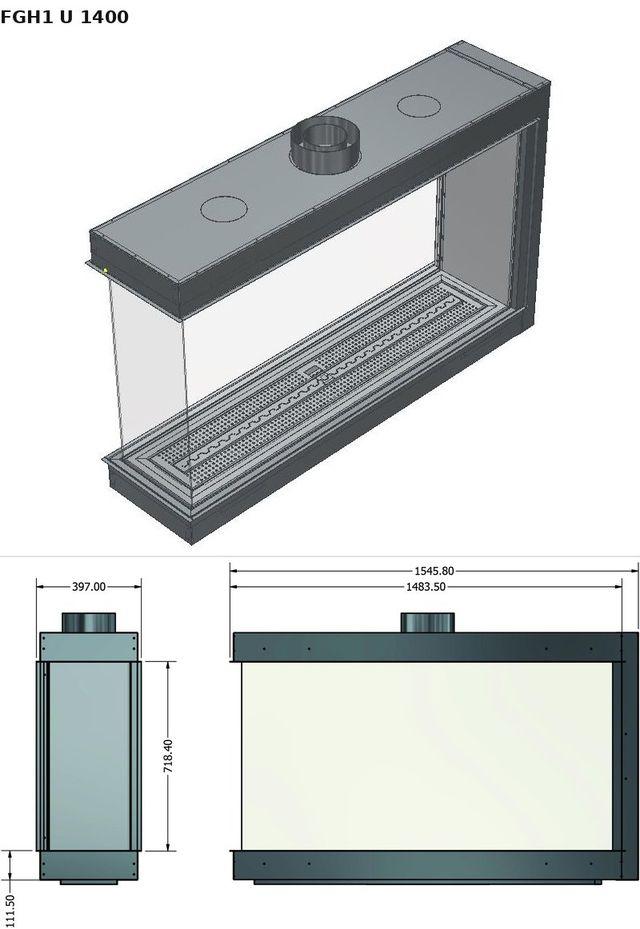 FGH1 U 1400 — render 3D y medidas