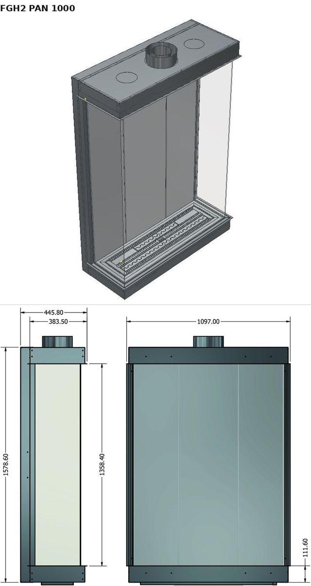 FGH2 PAN 1000 — render 3D y medidas
