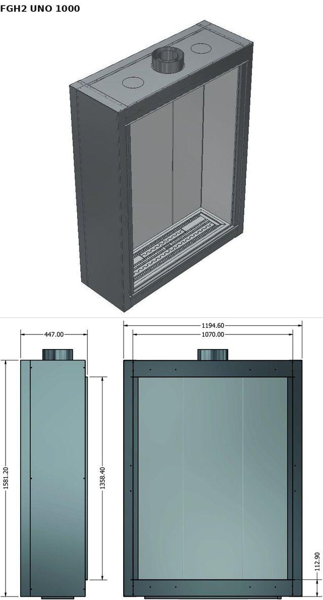 FGH2 UNO 1000 — render 3D y medidas