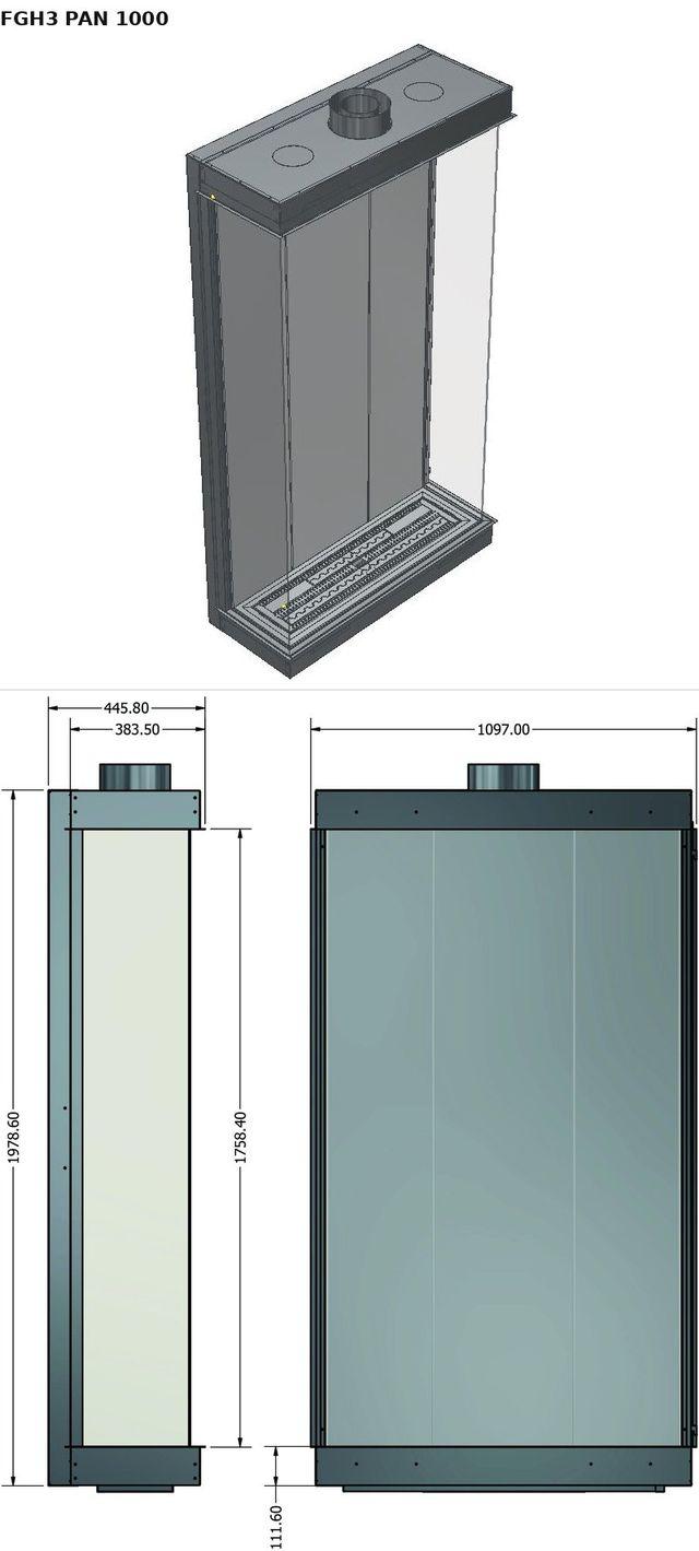 FGH3 PAN 1000 — render 3D y medidas