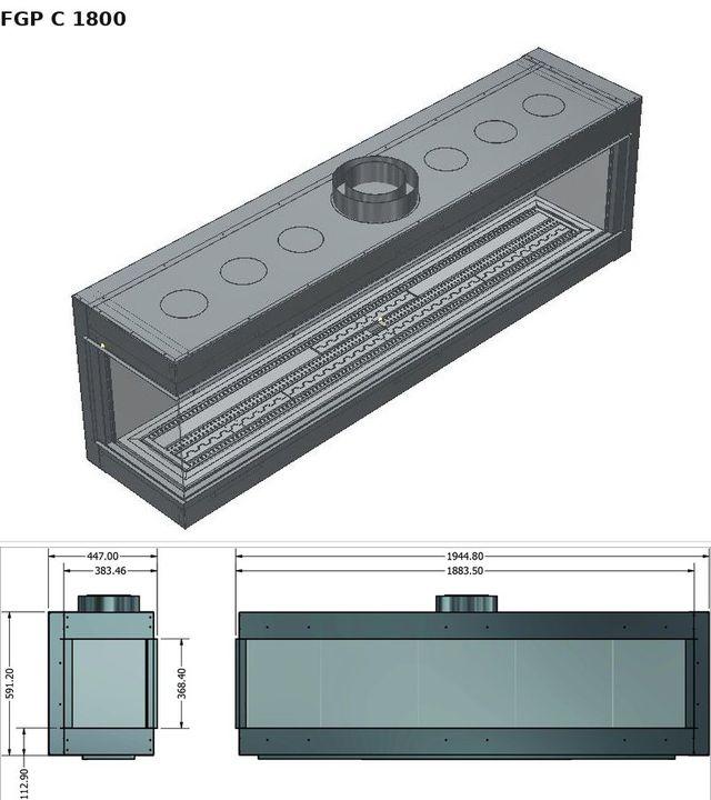 FGP C 1800 — render 3D y medidas