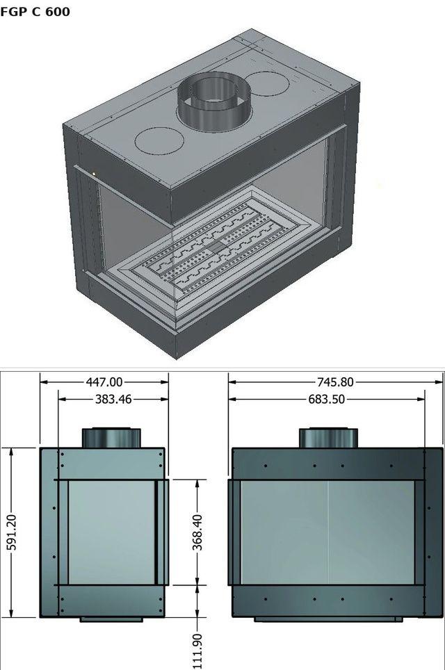 FGP C 600 — render 3D y medidas