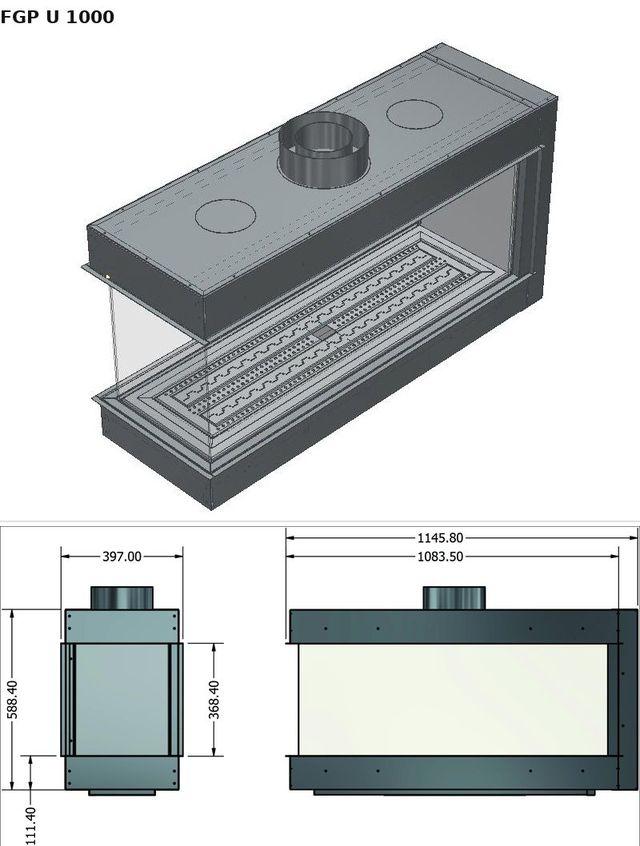 FGP U 1000 — render 3D y medidas