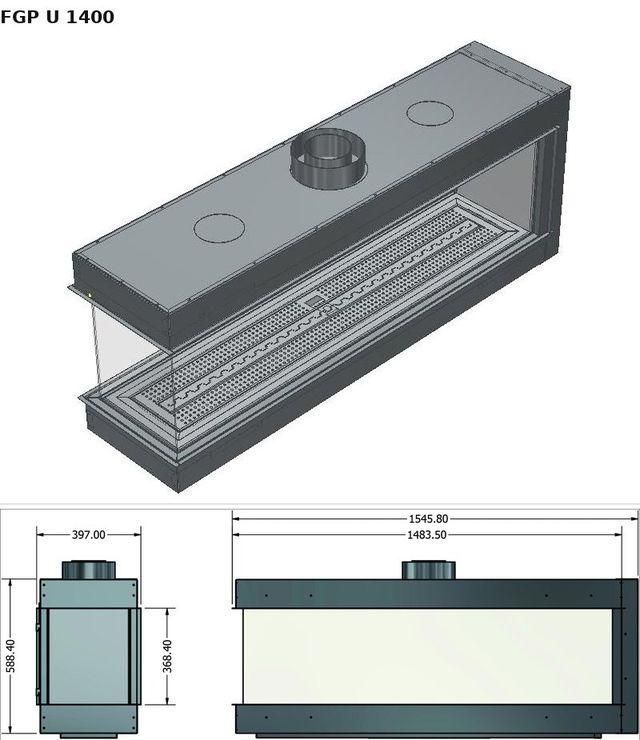 FGP U 1400 — render 3D y medidas