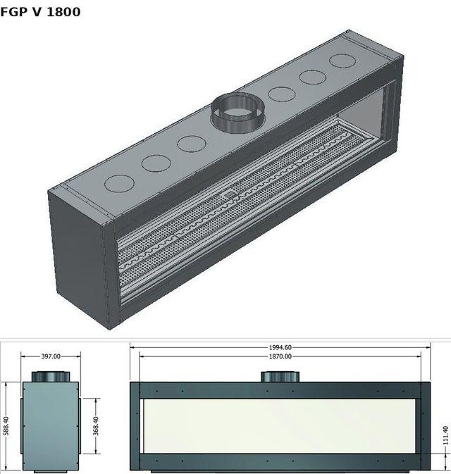 FGP V 1800 — render 3D y medidas